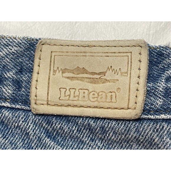 VTG LL Bean Men’s Jeans 40x30 Blue Denim Fleece Lined USA Winter Warm Distressed - Picture 2 of 14